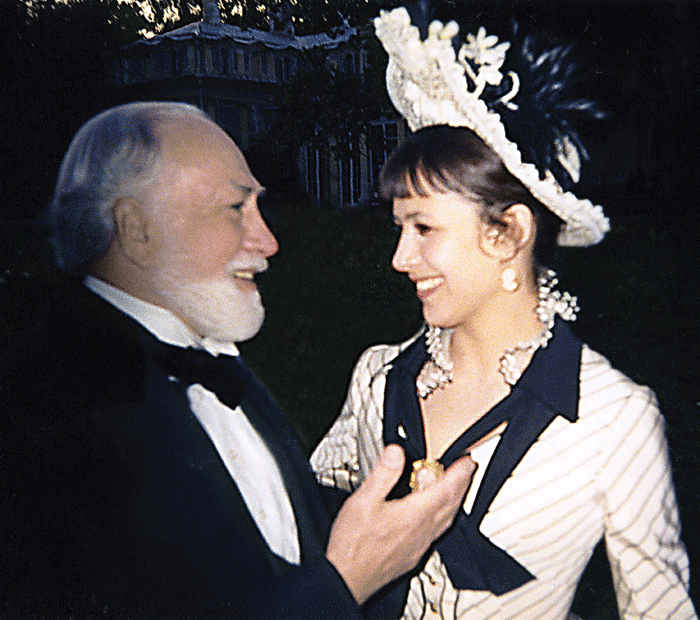 Петр шелохонов и Софи Марсо на съемках фильма "Анна Каренина", 1996 г.